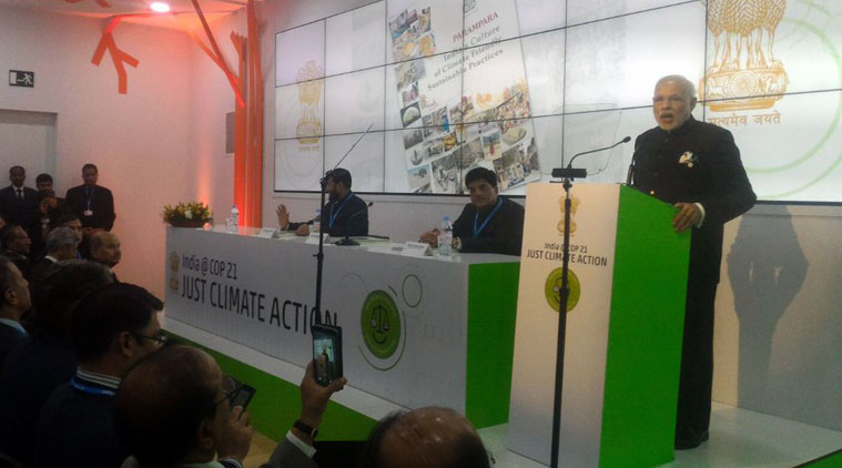 பூமித்தாயின் மீதான சுமையை கொறைங்கப்பூ! – பாரீஸ் மாநாட்டில்  மோடி பேச்சு