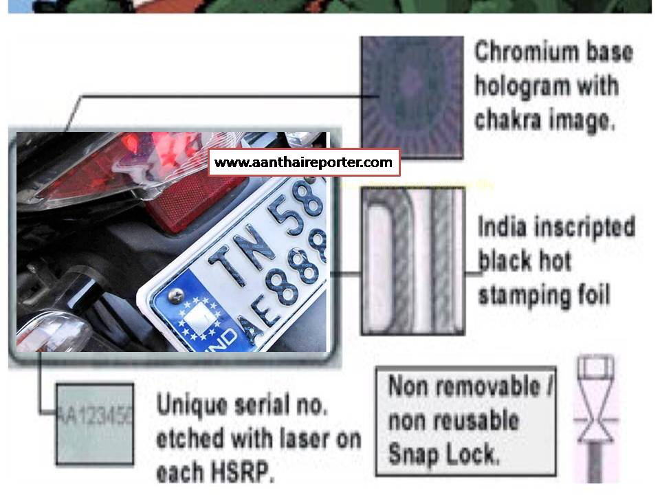 வாகனங்களுக்கு வரப் போகுது உயர் பாதுகாப்பு நம்பர் பிளேட்கள்﻿!