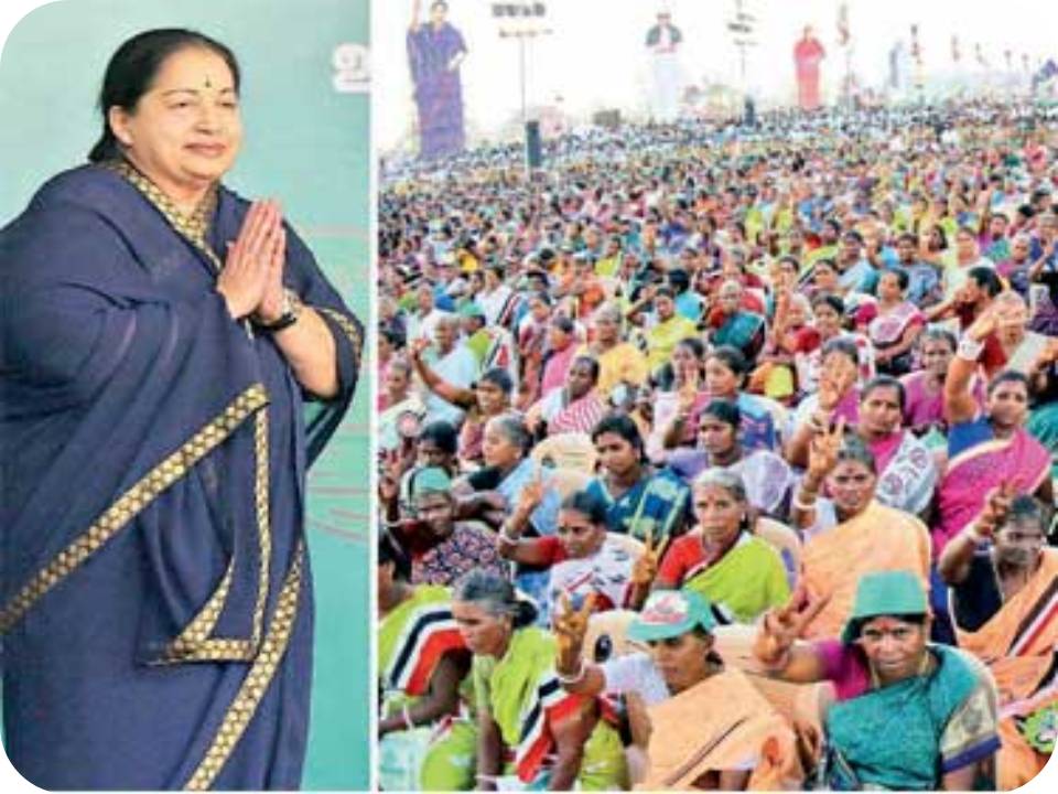 இப்போ தி.மு.க.வில் குடும்பச் சண்டை நடக்குது. குழப்பத்தில் இருக்கார் கருணாநிதி! – ஜெ.  பேச்சு.