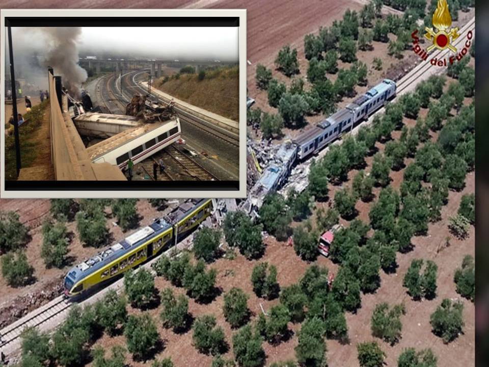 பயணிகள் ரயில் நேருக்கு நேர் மோதியதில் 20 பேர் பலி! – இத்தாலி சோகம்