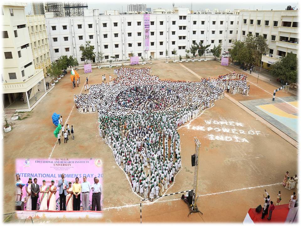 எம்.ஜி.ஆர் பல்கலைக்கழகத்தில் மகளிர்களால் உருவாக்கப்பட்ட ‘இந்திய வரைபடம்’!