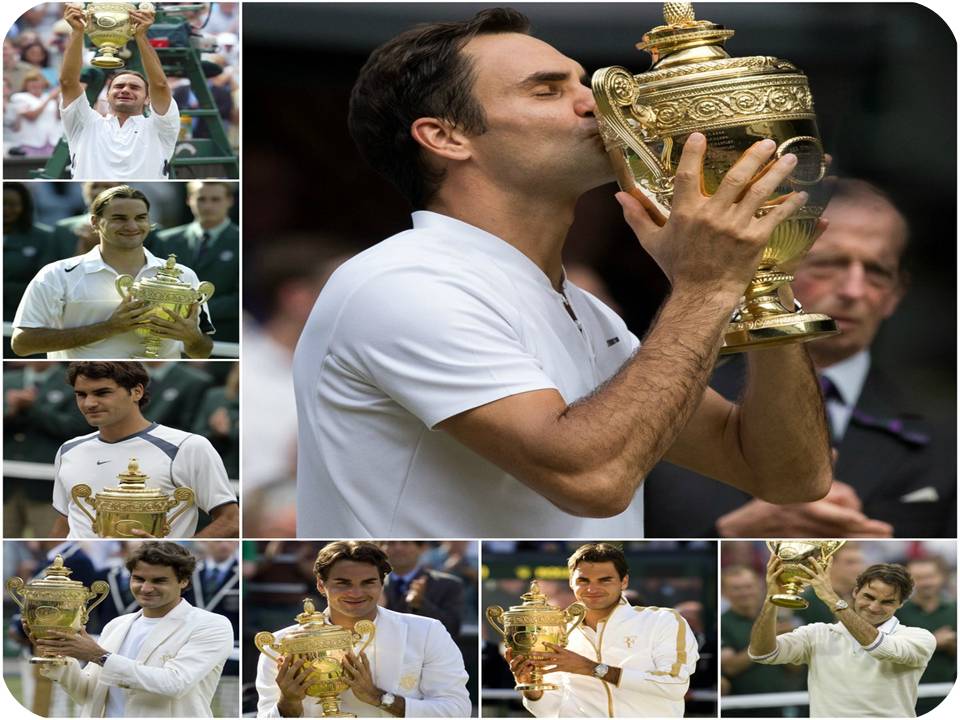 விம்பிள்டன் ; ரோஜர் பெடரர் 8வது முறையாக சாம்பியன் கோப்பையை கைப்பற்றி சாதனை!