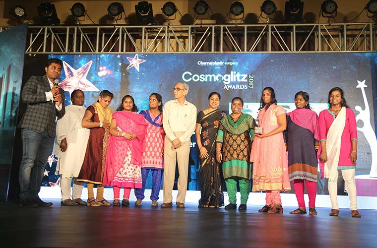 தீ காயத்தால் பாதிக்கப்பட்ட பெண்களுக்கு ‘காஸ்மோக்ளிட்ஸ்’ விருது – நடிகை ரோஹினி வழங்கினார்