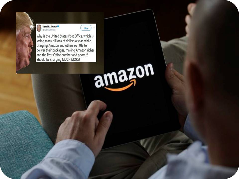 அமேசான் ஷேர் மார்க்கெட்டை அடித்து நொறுக்கிய அமெரிக்க  அதிபர்!