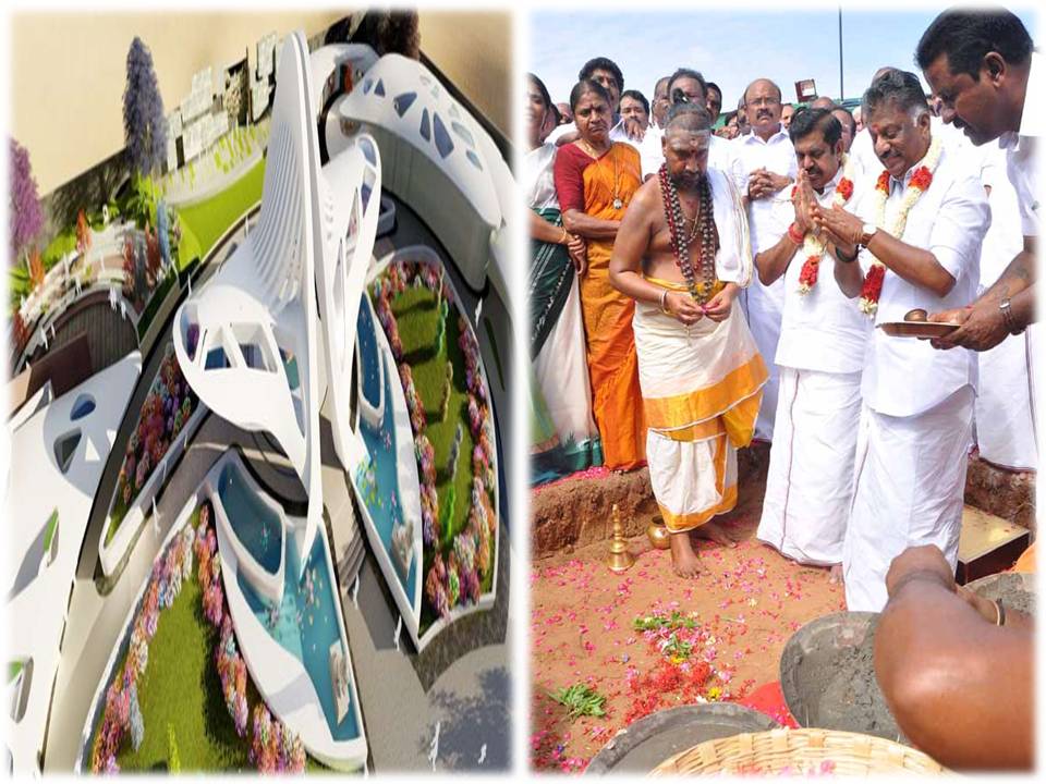 ஜெயலலிதா நினைவிடத்திற்கான அடிக்கல் நாட்டு விழா கோலாகலம்!