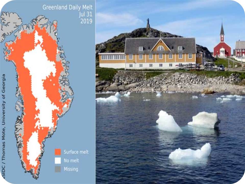 கிரீன்லாந்தில் 11 பில்லியன் டன் பனி ஒரே நாளில் உருகிடுச்சு!