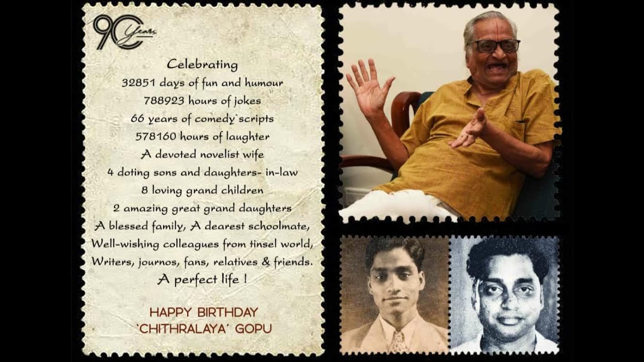 நகைச்சுவை சக்கரவர்த்தி சித்ராலயா கோபு-வுக்கு வயசு 90