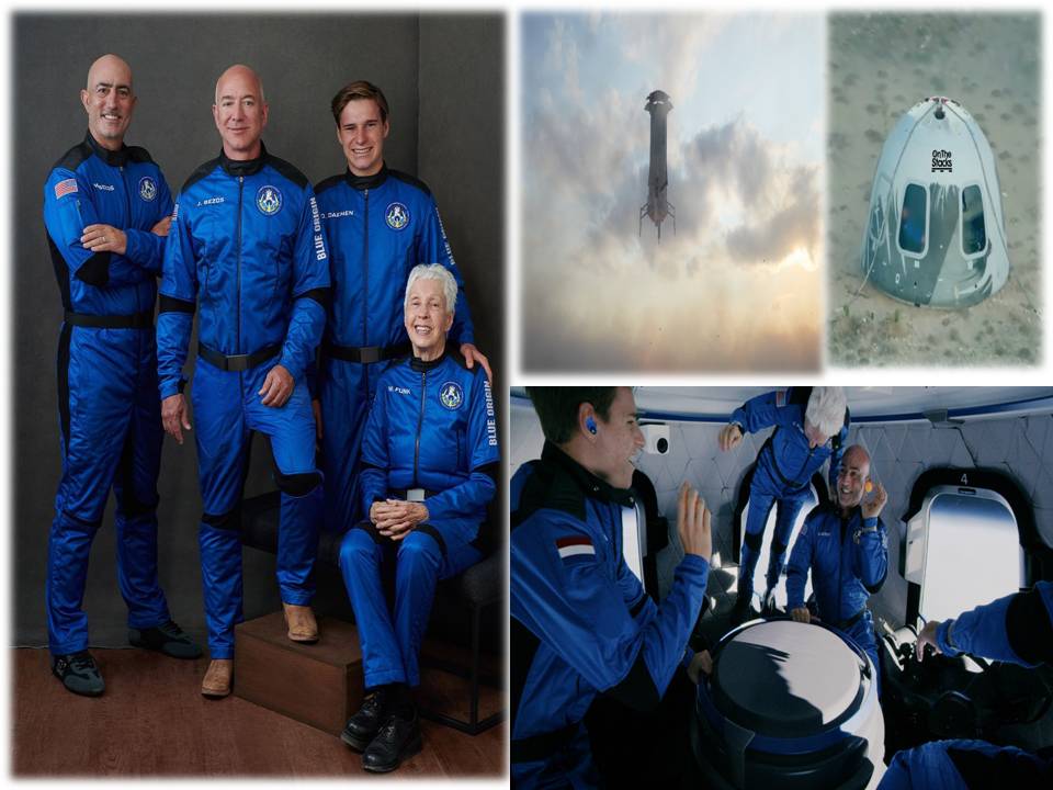 அமேசான் நிறுவனர் ஜெஃப் பெசோஸ் & டீம் விண்வெளி பயணம் வெற்றி!- வீடியோ!