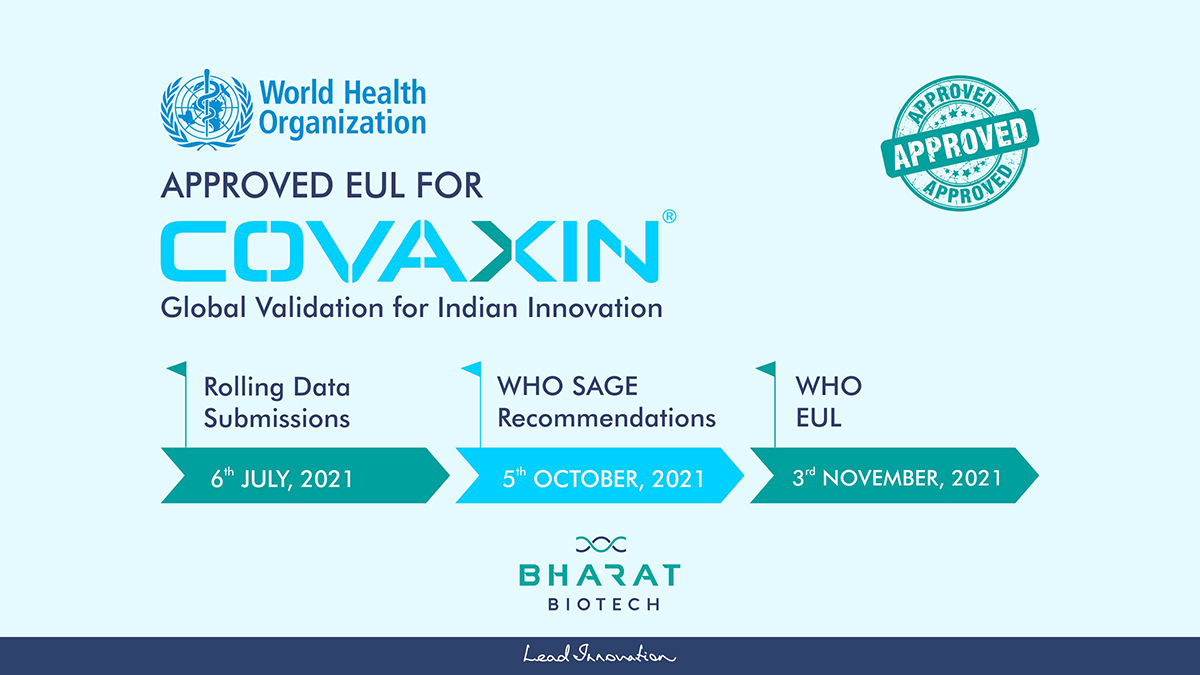கோவாக்சின்® தடுப்பூசிக்கு உலக சுகாதார அமைப்பு ஒப்புதல்!