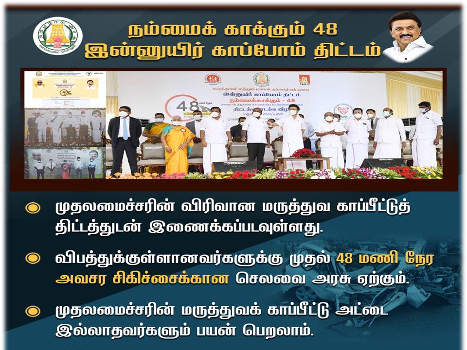 “இன்னுயிர் காப்போம் -நம்மைக் காக்கும் 48 திட்டம் – முதல்வர் தொடங்கி வைத்தார்!