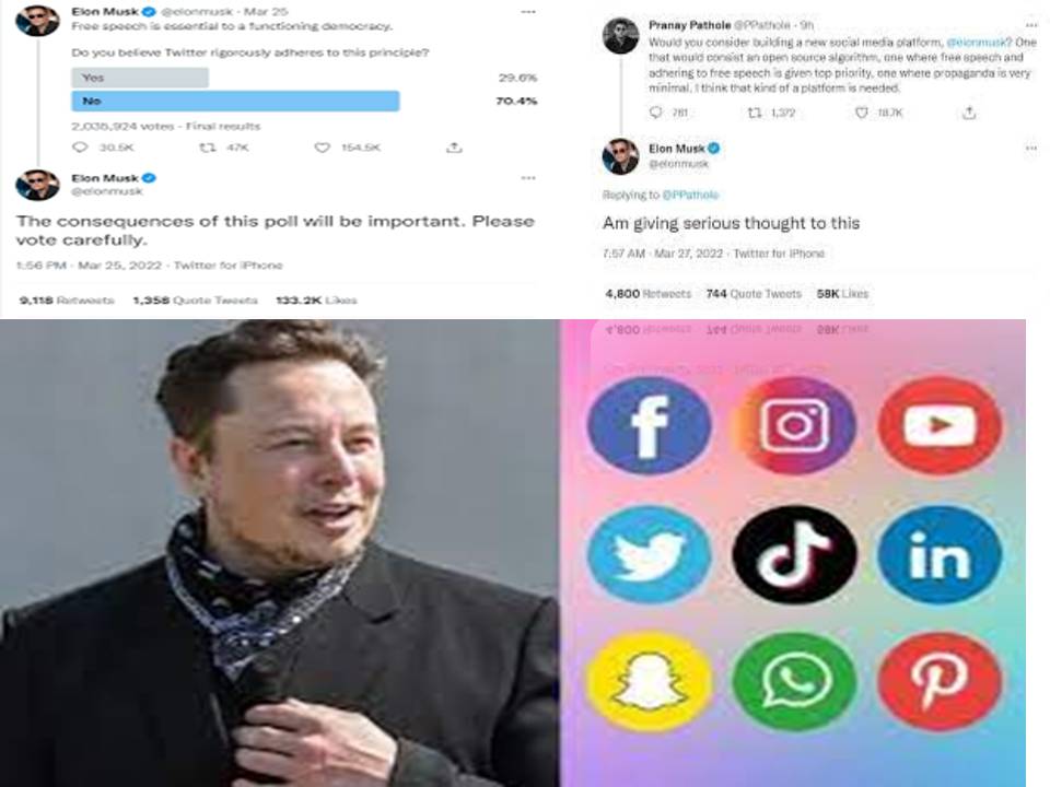 எலான் மஸ்க் புதிய சமூக வலைத் தளம் உருவாக்க முடிவு?