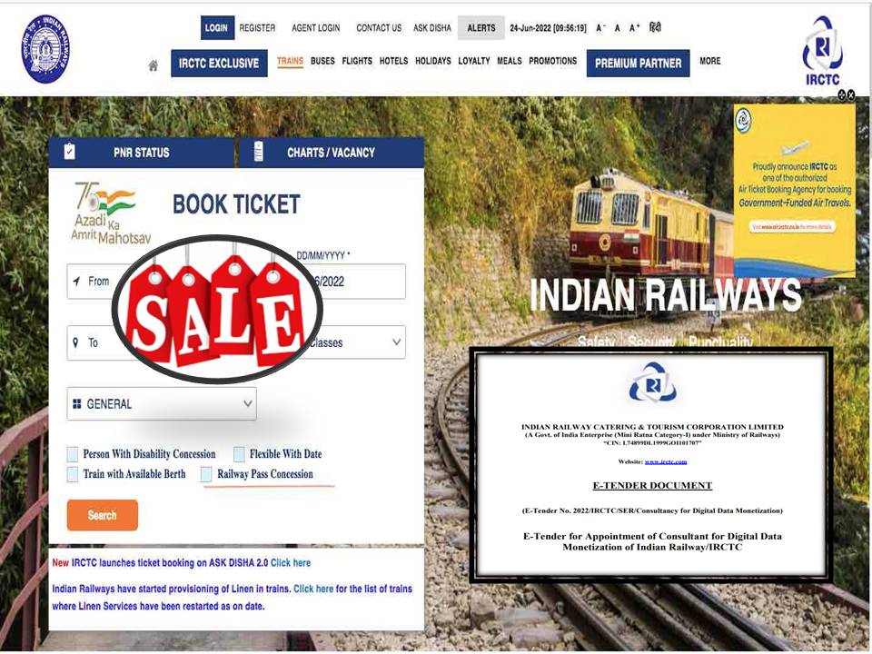 ரயில்வே பயணிகளின் தரவுகளை தனியாருக்கு விற்பனை!- மோடி அரசு முடிவு!
