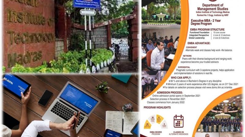 ஐஐடி மெட்ராஸ், நிர்வாக எம்பிஏ பட்டப்படிப்புக்கு விண்ணப்பிக்கலாம்!