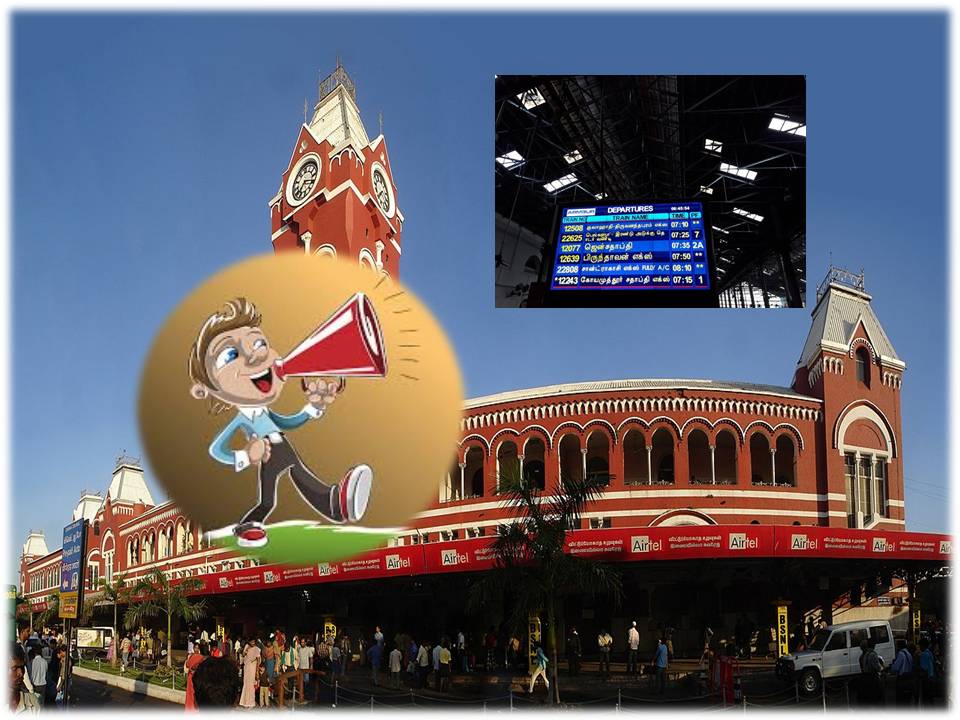 சென்னை சென்ட்ரல் ரயில் நிலையத்தில் அறிவிப்புகள் வழக்கம்போல் ஒலிபெருக்கிகள் மூலம் அறிவிக்கப்படும்!
