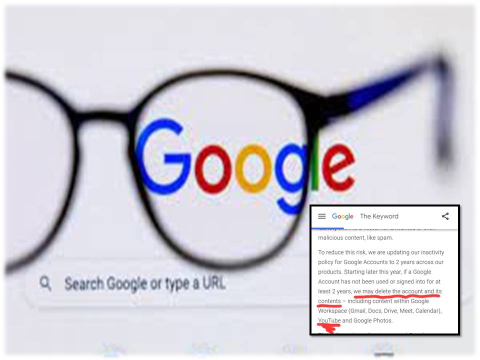 .கூகுளில்  2 ஆண்டுகள் பயன்படுத்தப்படாமல் இருக்கும் கணக்குகளை நீக்கம்!