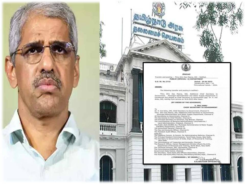 இறையன்பு-விற்கு பதில் சிவ்தாஸ் மீனா – சீப் செகரட்டரி ஆகிறார்!