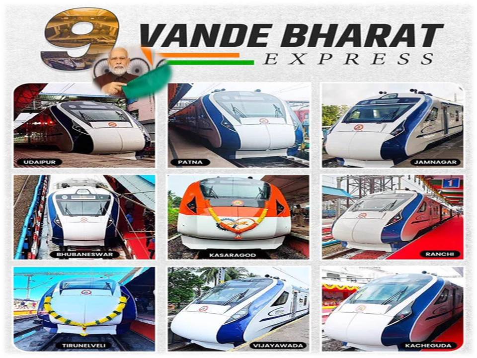 நெல்லை – சென்னை உட்பட 9 வழித்தடங்களில் வந்தே பாரத் ரயில் சேவை தொடக்கம்!