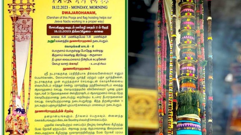 சிதம்பரம் நடராஜர் கோயில் ஆருத்ரா தரிசன விழா -கொடி ஏற்றம் – வீடியோ!