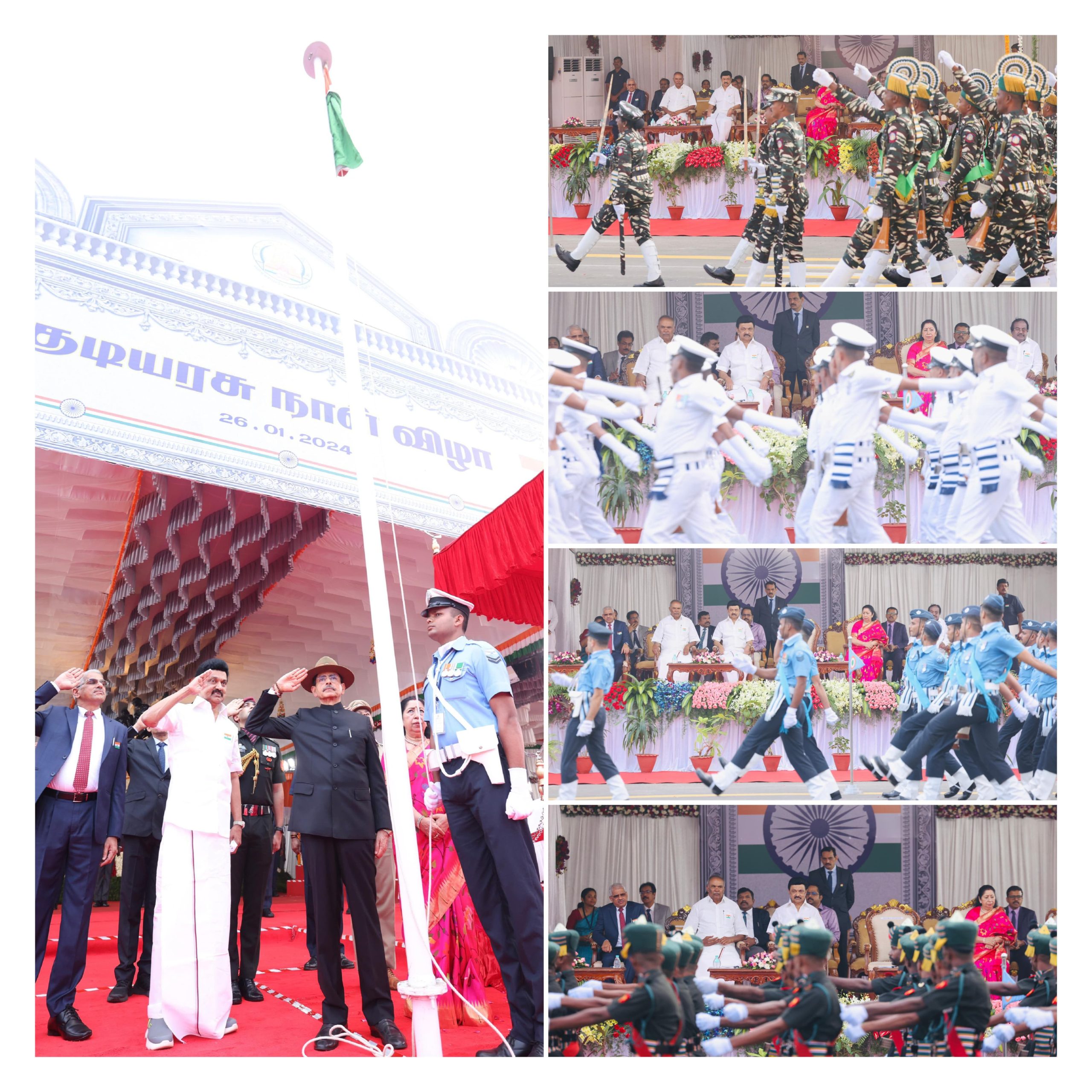 75-வது குடியரசு தினக் கோலாகலம்: முதல்வர் முன்னிலையில் கொடியேற்றினார் கவர்னர் ரவி!