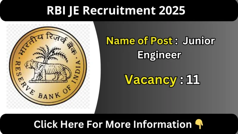 ரிசர்வ் வங்கியில் ஜூனியர் இன்ஜினியர் பணி வாய்ப்பு!
