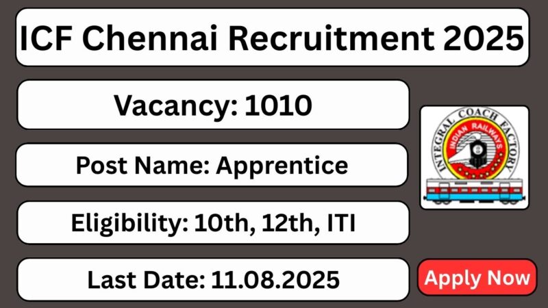 சென்னை ICF-ல்  பயிற்சியும், வேலைவாய்ப்பும்!