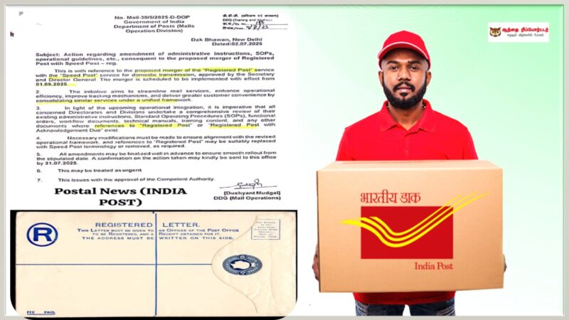 பதிவு தபால் சேவைக்கு விடைகொடுக்கும் இந்திய அஞ்சல் துறை: இனி ஸ்பீடு போஸ்ட் மட்டுமே!