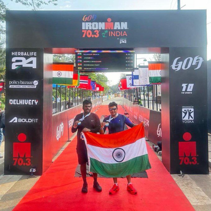 🏊🚴🏃கோவா அயர்ன்மேன் 70.3 ட்ரையத்லான்: அண்ணாமலை சாதனை!