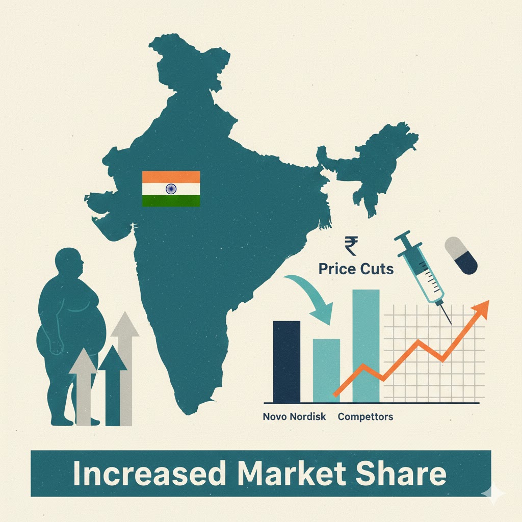 📈இந்தியாவின் உடல் பருமன் சிகிச்சைச் சந்தை: நோவோ நோர்டிஸ்க் விலைக் குறைப்பால் வலுக்கும் போட்டி!