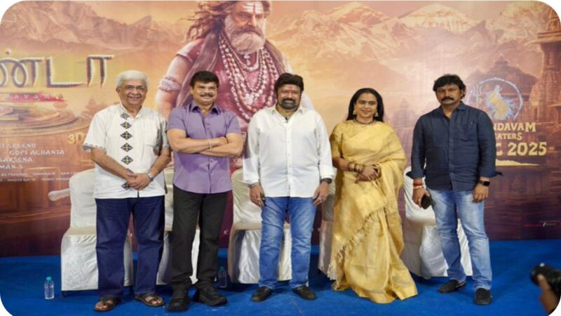 “‘அகண்டா 2: தாண்டவம்’ தமிழ் பத்திரிக்கையாளர் சந்திப்பில் நந்தமூரி பாலகிருஷ்ணா.”