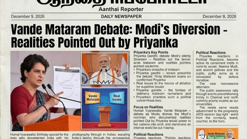 வந்தே மாதரம் விவாதம்:மோடியின் திசைதிருப்பல்: பிரியங்கா சுட்டிக் காட்டிய உண்மைகள்!