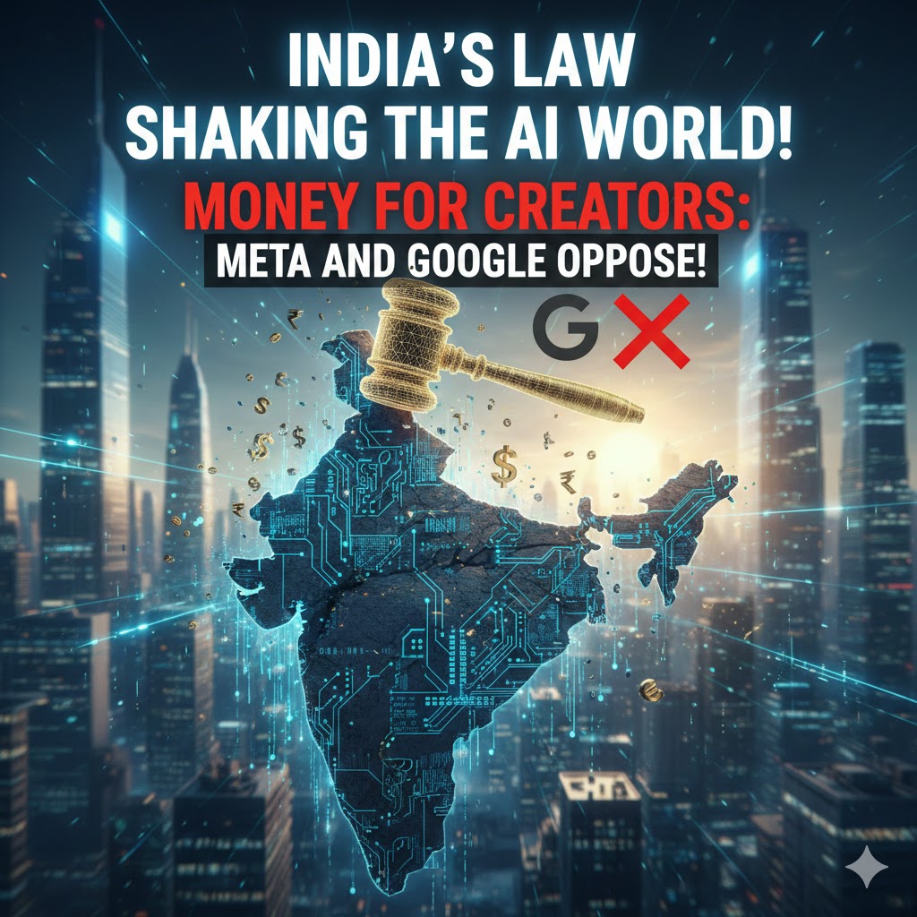 🔥AI உலகை உலுக்கும் இந்தியா!-படைப்பாளிகளுக்குப் பணம்: – மெட்டா, கூகுள் எதிர்ப்பு!