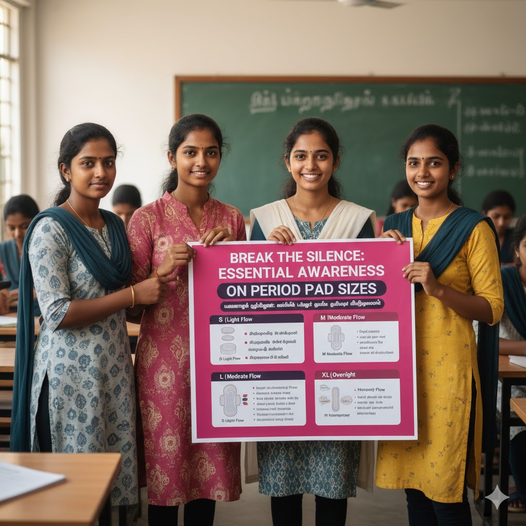 மறைக்கப்பட்ட மௌனம் உடையட்டும்:மாதவிடாய் பேட்கள் குறித்த விழிப்புணர்வு!