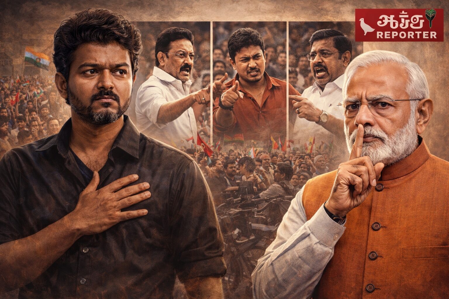 “விஜய்யை ஒரு ஆளாக்காதீங்க!-தமிழகத் தலைவர்களுக்கு மோடி காட்டிய ‘சைலண்ட்’ வழி!”