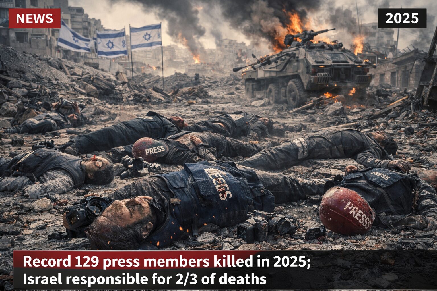 ஊடக சுதந்திரத்திற்கு ஒரு கறுப்பு ஆண்டு:129 செய்தியாளர்கள் பலி