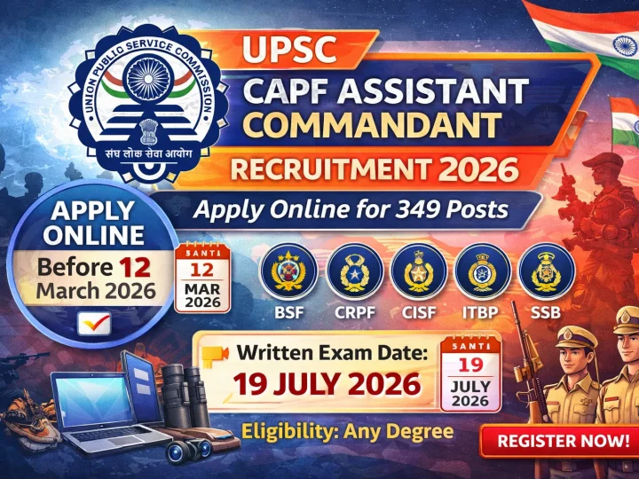 மத்திய ஆயுதக் காவல் படை (CAPF)-2026:உதவித் தளபதி பணிக்கான அறிவிப்பு!