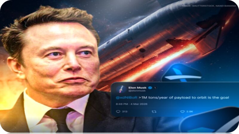 விண்வெளிப் போர்: ஆண்டுக்கு 10 லட்சம் டன் எடையை ஏவும் எலான் மஸ்க்கின் மெகா பிளான்!