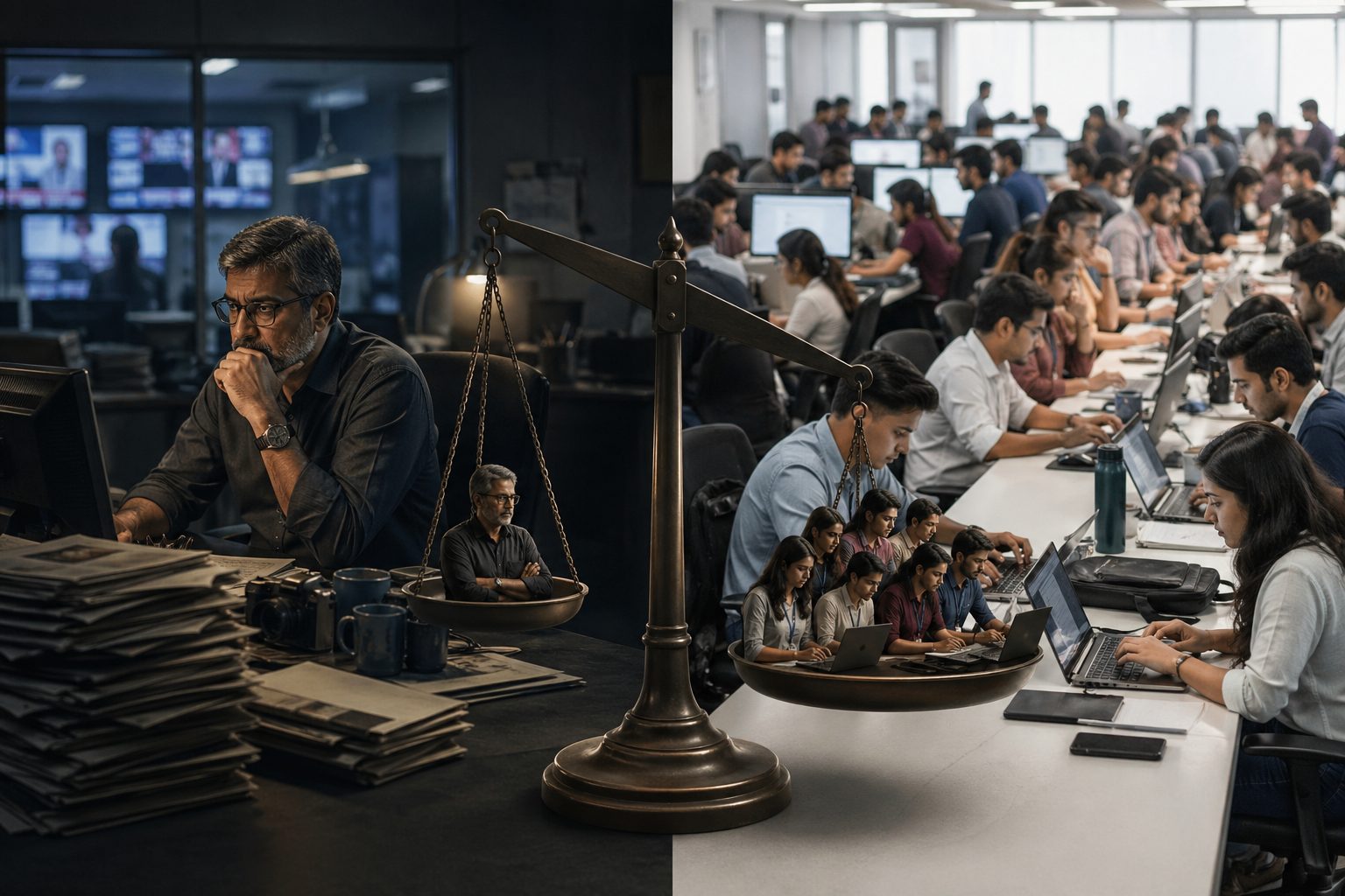 செய்தி அறைகளின் ‘நடுப்பக்கம்’ காலி:நசுக்கப்படும் சீனியர் ரிப்போர்ட்டர்கள்!