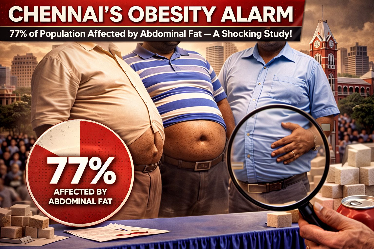 சென்னையைச் சூழும் ‘தொப்பை’ அபாயம்! 77% பேருக்கு உடல் பருமன் – அதிர வைக்கும் ஆய்வு முடிவுகள்!