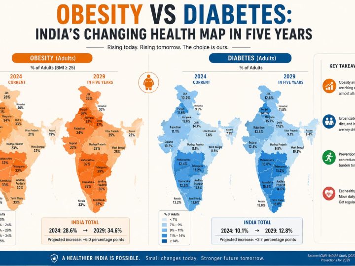 உடல் பருமன் VS நீரிழிவு: ஐந்தாண்டுகளில் மாறிய இந்தியாவின் ஆரோக்கிய வரைபடம்!