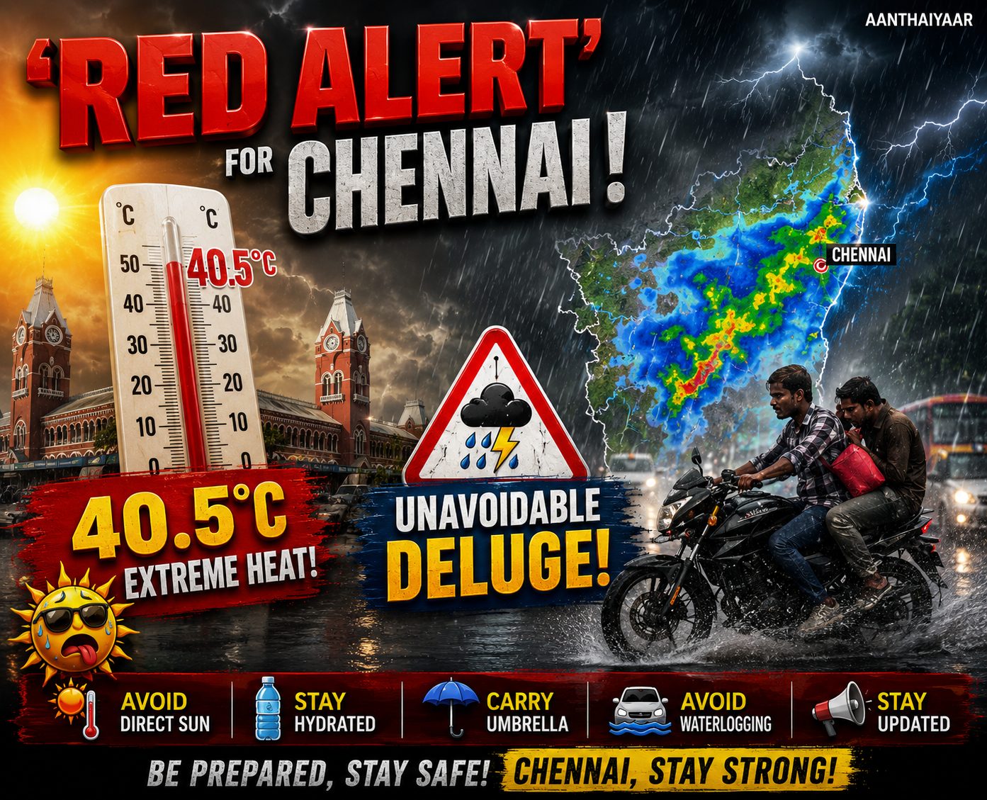 சென்னைக்கு ‘ரெட் அலர்ட்’: 40.5 டிகிரி வெயிலும், தப்பிக்க முடியாத பெருவெள்ளமும்!