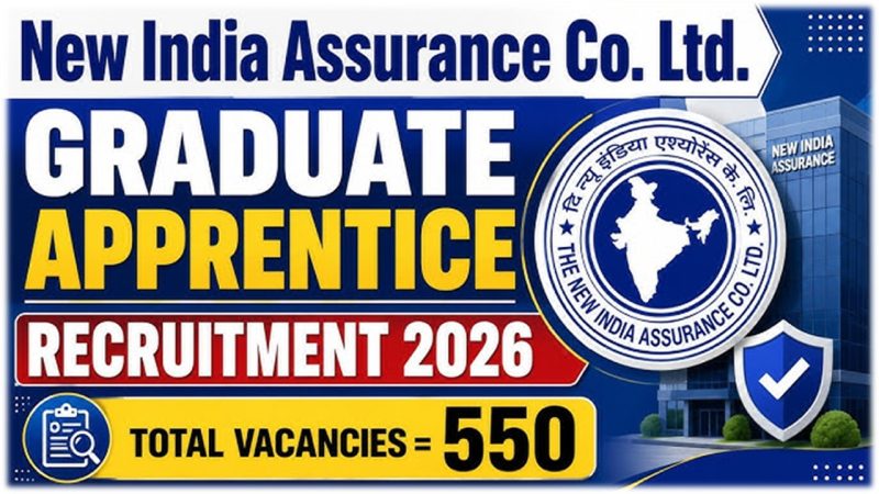நியூ இந்தியா அஷ்சூரன்ஸ் நிறுவனத்தில் 550 அப்ரண்டிஸ் பணியிட வாய்ப்பு!