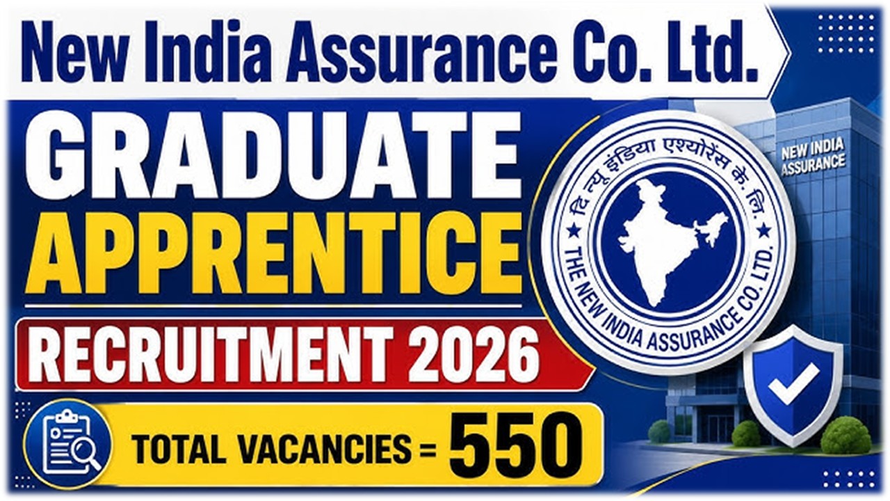 நியூ இந்தியா அஷ்சூரன்ஸ் நிறுவனத்தில் 550 அப்ரண்டிஸ் பணியிட வாய்ப்பு!
