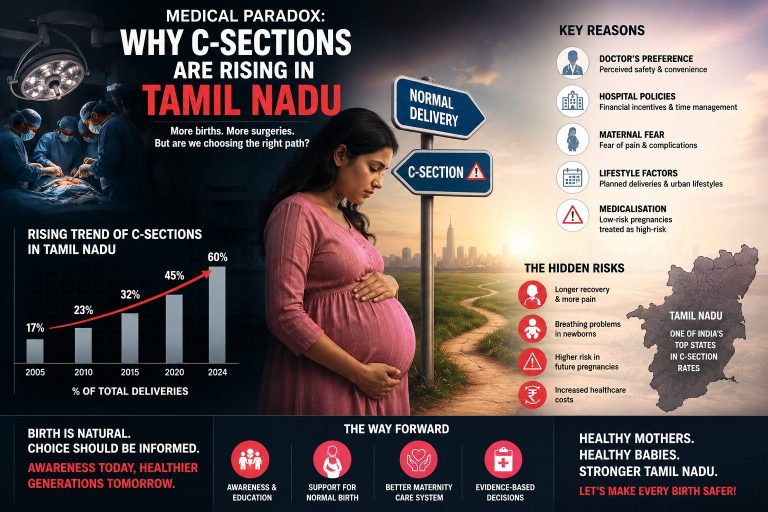 மருத்துவ முரண்:தமிழ்நாட்டில் சிசேரியன் பிரசவங்கள் அதிகரிக்கக் காரணம் என்ன?