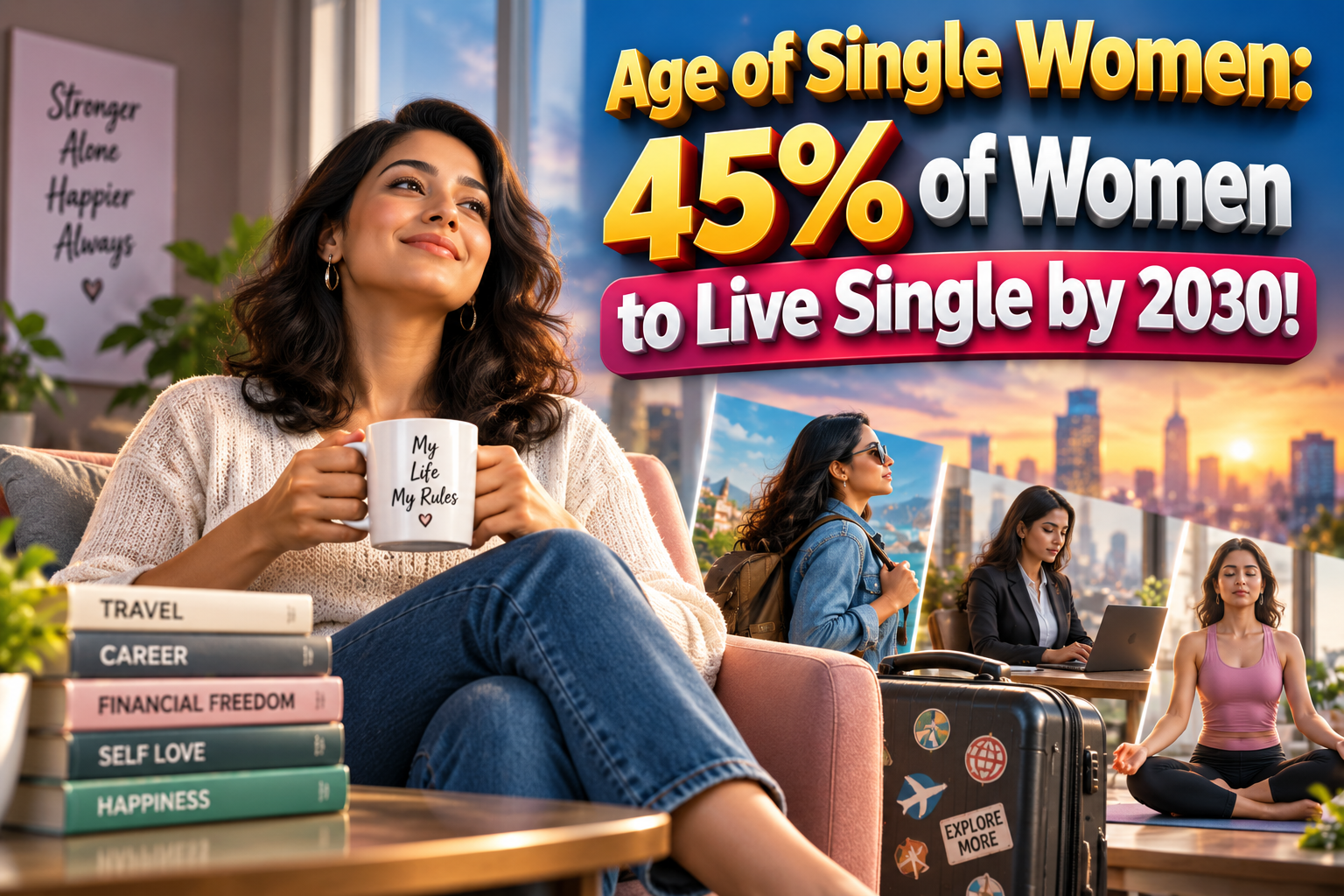 பிரம்மச்சாரினிகளின் யுகம்: 2030-க்குள் 45% பெண்கள் தனித்து வாழும் நிலை!