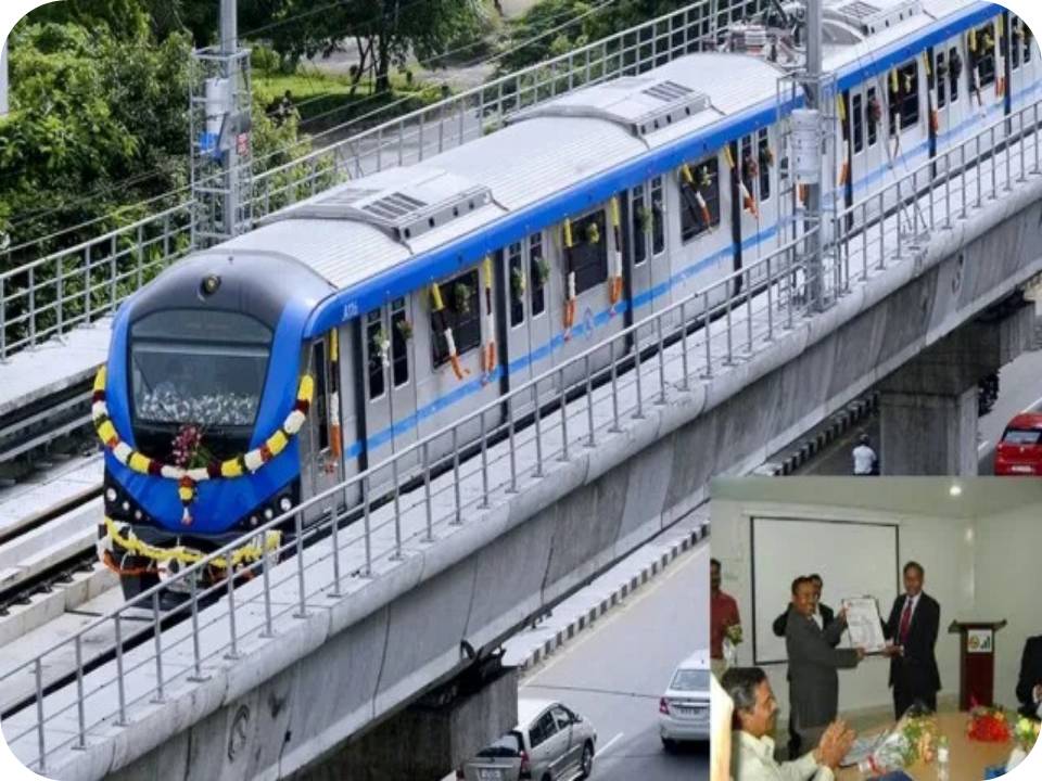 சென்னை மெட்ரோ ரயில் நிறுவனத்துக்கு சுற்றுச்சூழல், பராமரிப்புக்கு ஐ எஸ் ஓ தரச் சான்றிதழ்!